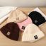 Fashion Light Pink Acrylic Letter Patch Knitted Beanie