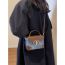 Fashion Black Pu Contrasting Color Handbag Shoulder Crossbody Bag