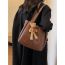 Fashion Brown Pu Bear Pendant Portable Shoulder Bag