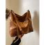 Fashion Brown Trumpet Pu Zipper Large Capacity Shoulder Bag