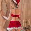 Fashion Red Polyester Love Christmas Vest Plush Skirt Wrapped Chest Five-piece Uniform Set