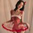 Fashion Skirt Polyester Bow Nightgown Christmas Underwear Set With Hollow Sides