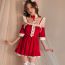 Fashion Suit + Headwear + White Polyester Lingerie Dress Christmas Clothing