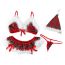 Fashion Red Polyester Underwear Plaid Christmas Set