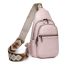 Fashion Brown Pu Wide Shoulder Strap Zipper Crossbody Bag