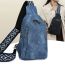 Fashion Grey Pu Zipper Crossbody Bag Chest Bag