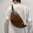 Fashion Brown Pu Large Capacity Men's Crossbody Bag Chest Bag