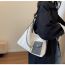 Fashion Off White Pu Zipper Large Capacity Shoulder Bag