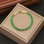 Fashion 1#green Copper Inlaid Zirconium Geometric Bracelet