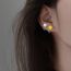 Fashion A Hetian Jade Ear Hook Copper Geometric Round Earrings (single)