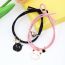 Fashion Love Magnet Black Pink Little Devil Elastic Rope Black And Gray Pair A Pair Of Metal Oil Dripping Devil Magnetic Love Bracelets