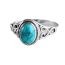 Fashion Silver Copper Set Blue Pine Hollow Ring