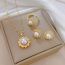 Fashion Earrings Copper Real Gold Plating Copper Diamond Pearl Round Stud Earrings