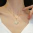 Fashion Necklace Titanium Steel Chain Copper Pendant Copper Diamond Pearl Round Necklace