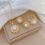 Fashion Earrings Copper Real Gold Plating Copper Diamond Pearl Round Stud Earrings