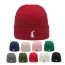 Fashion Wine Red Rabbit Embroidered Knitted Beanie