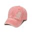 Fashion Pink Cotton Denim Ripped Baseball Cap