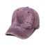 Fashion Purple Cotton Denim Ripped Baseball Cap