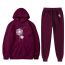 Fashion Purple+purple Pants 1 Polyester Printed Hooded Sweatshirt Lace-up Trousers Track Suit