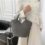 Fashion Grey Pu Large Capacity Crossbody Bag
