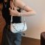 Fashion Silver Pu Large Capacity Crossbody Bag