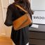 Fashion Brown Pu Beaded Flap Crossbody Bag