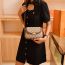 Fashion Checkered Khaki Pu Printed Flap Crossbody Bag