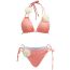 Fashion Pink Polyester Strappy Tankini Swimsuit