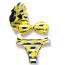 Fashion Blue Striped Yellow Flower Polyester Printed One-shoulder Tankini Swimsuit