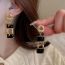 Fashion Earrings - Gold - Black Circles Alloy Geometric Round Earrings