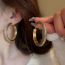 Fashion Earrings-black Metal Diamond Round Earrings