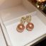 Fashion Champagne Geometric Pearl Hoop Earrings