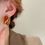 Fashion Coffee Color Oval Amber Stud Earrings