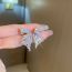 Fashion Silver Alloy Diamond Butterfly Wing Stud Earrings