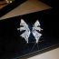 Fashion Silver Alloy Diamond Butterfly Wing Stud Earrings