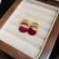 Fashion Gold-red (real Gold Plating) Flocked Beanie Stitching Earrings