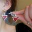 Fashion Earrings-gold-red Alloy Diamond Maple Leaf Hoop Earrings