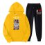 Fashion 19# Polyester Printed Hooded Sweatshirt Lace-up Leggings Tracksuit