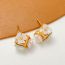 Fashion 1# Alloy Diamond Flower Square Stud Earrings