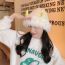 Fashion Green Roof Plush Knit Color-blocked Beanie