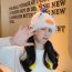 Fashion White Plush Colorful Spring Pullover Hat