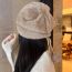 Fashion Black Polyester Label Knitted Fur Ball Hood