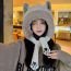 Fashion Yellow Plush Cat Paw Pullover Hat With Fur Collar