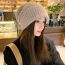 Fashion Black Knitted Rolled Edge Ear Protection Beanie
