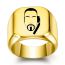 Fashion Gold Stainless Steel Glossy Laser Square Men's Ring