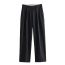 Fashion Black Pleated Straight Trousers