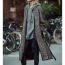 Fashion Black Polyester Lapel Lace-up Coat