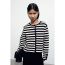 Fashion Black Striped Knitted Cardigan Jacket