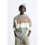 Fashion Stripe Color Block Patchwork Knitted Sweater