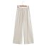 Fashion Beige Woven Lace-up Straight-leg Trousers